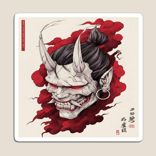 Item preview, White Oni in Crimson Smoke designed and sold by SquareSign.