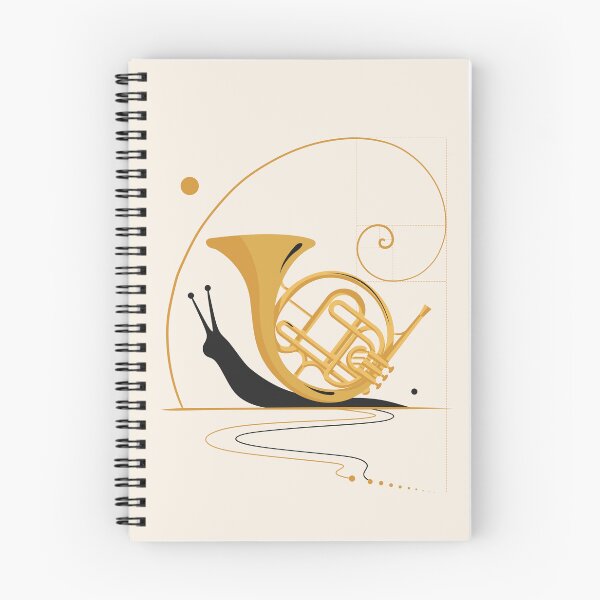 Item preview, French Horn Snail | Modern Musical Illustration designed and sold by Studio pod Burom.