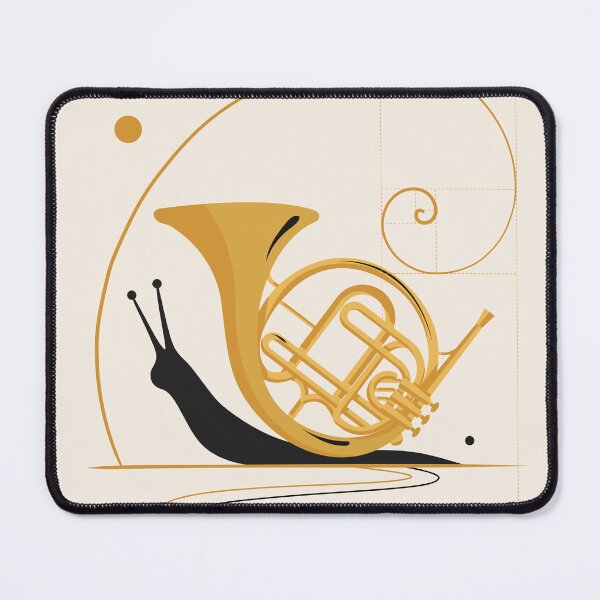Item preview, French Horn Snail | Modern Musical Illustration designed and sold by Studio pod Burom.