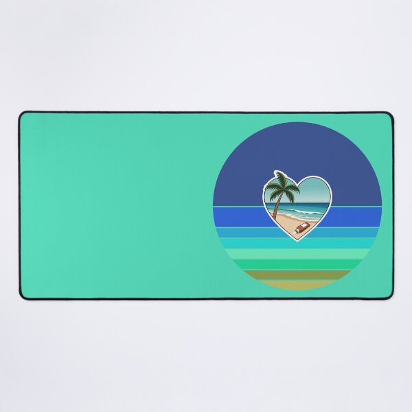 Item preview, Tropical Beach Palm Tree and Coconut Sunblock Lotion in Heart on Retro Stripes designed and sold by Beachy.