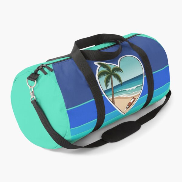 Item preview, Tropical Beach Palm Tree and Coconut Sunblock Lotion in Heart on Retro Stripes designed and sold by Beachy.