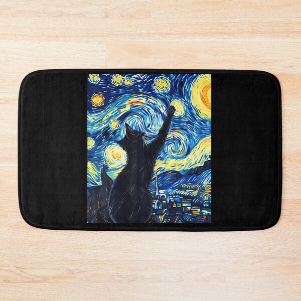 Item preview, Van Gogh Style Starry Night Cute Cat Art designed and sold by MOHAMED AKKAR.