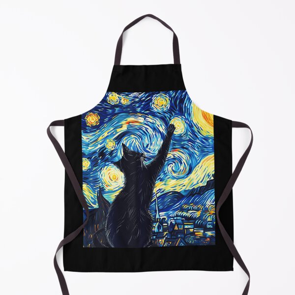 Item preview, Van Gogh Style Starry Night Cute Cat Art designed and sold by MOHAMED AKKAR.
