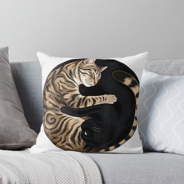 Item preview, Yin Yang Sleeping Cats Vintage Style Art Gift For Feline And Pet Lovers designed and sold by Phil Ben.
