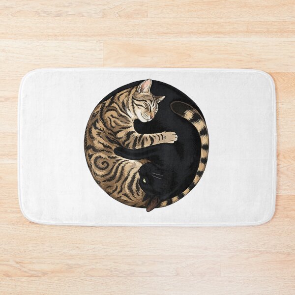 Item preview, Yin Yang Sleeping Cats Vintage Style Art Gift For Feline And Pet Lovers designed and sold by Phil Ben.