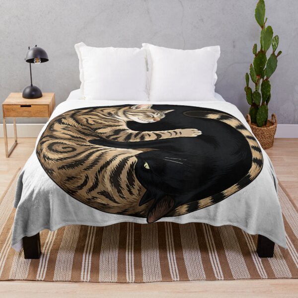 Item preview, Yin Yang Sleeping Cats Vintage Style Art Gift For Feline And Pet Lovers designed and sold by Phil Ben.
