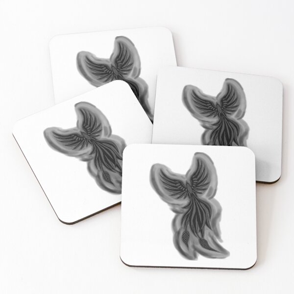 Item preview, Dark Ash Phoenix - Smoky Grey Firebird Tattoo Art designed and sold by URSM.