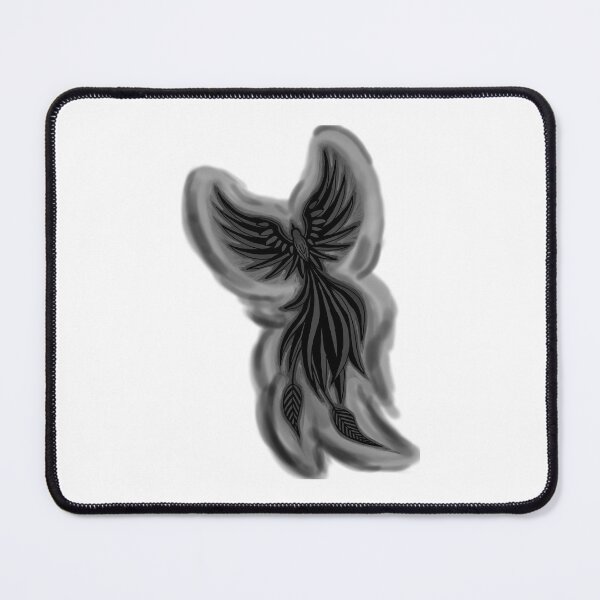Item preview, Dark Ash Phoenix - Smoky Grey Firebird Tattoo Art designed and sold by URSM.