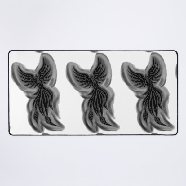 Item preview, Dark Ash Phoenix - Smoky Grey Firebird Tattoo Art designed and sold by URSM.