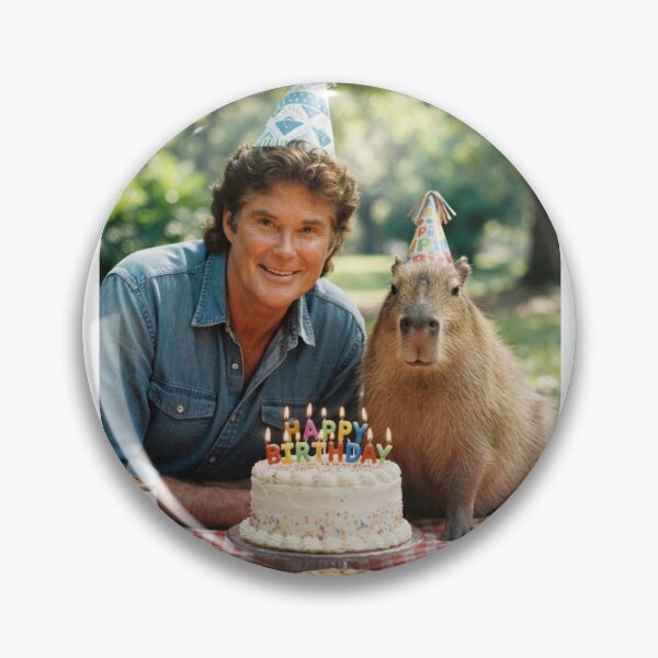 Item preview, David hasselhoff capybara picnic capybaras animal pet nature meme memes funny parody christmas birthday  designed and sold by CheeseBlueprint.