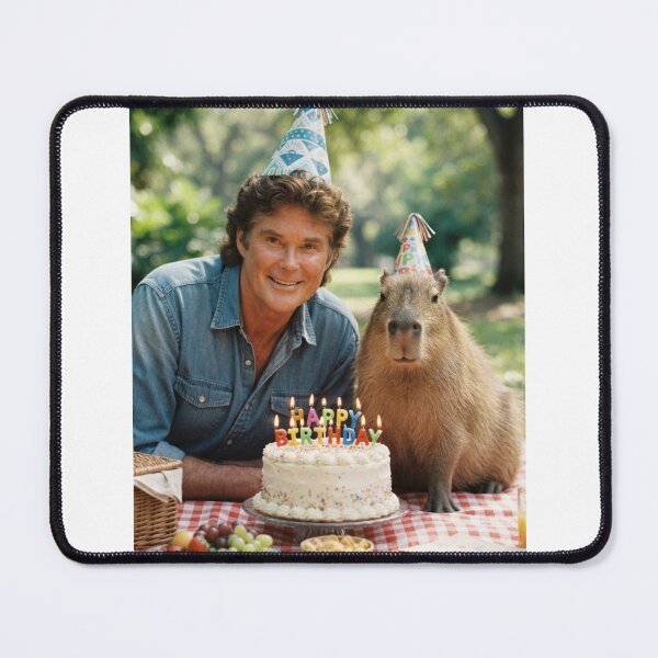 Item preview, David hasselhoff capybara picnic capybaras animal pet nature meme memes funny parody christmas birthday  designed and sold by CheeseBlueprint.