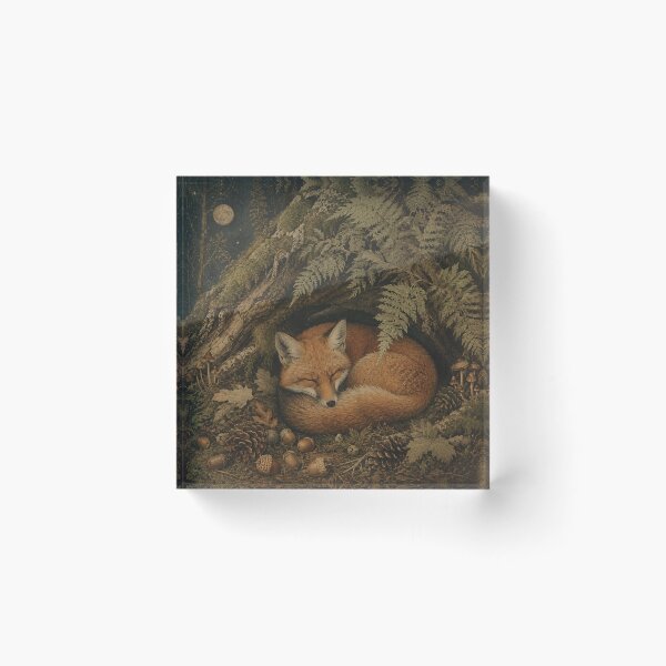 Item preview, Fern Hollow Rest - Cottage Woodland Fox designed and sold by bapupa.