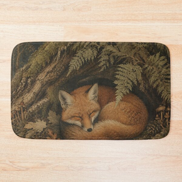 Item preview, Fern Hollow Rest - Cottage Woodland Fox designed and sold by bapupa.