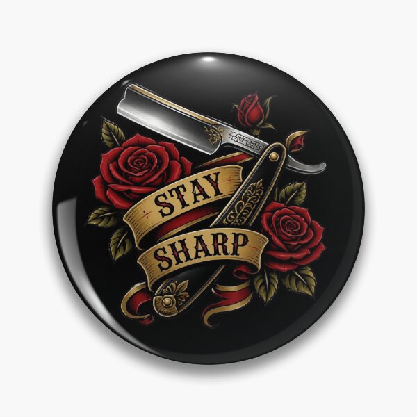 Item preview, Stay Sharp Vintage Straight Razor Barber Rose Tattoo Art designed and sold by Barber MD Culture.