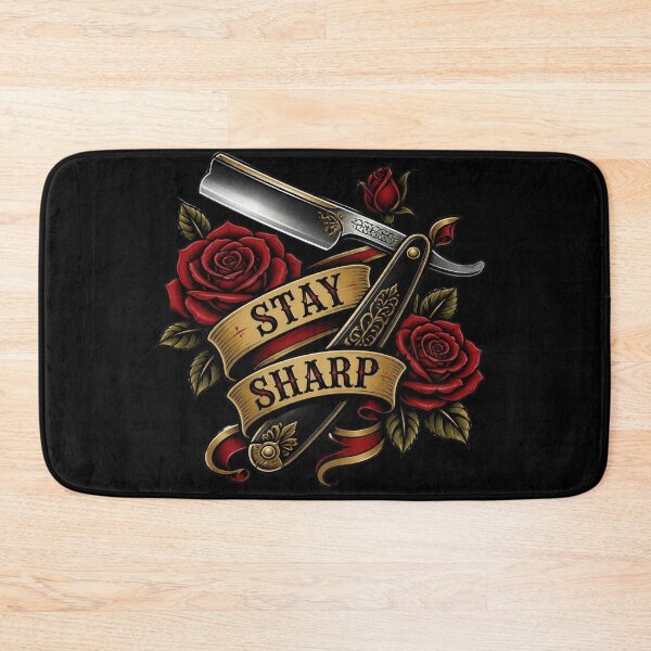 Item preview, Stay Sharp Vintage Straight Razor Barber Rose Tattoo Art designed and sold by Barber MD Culture.