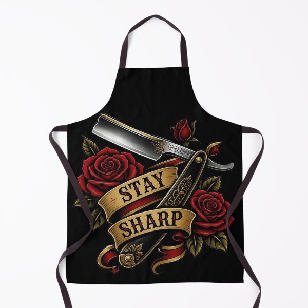Item preview, Stay Sharp Vintage Straight Razor Barber Rose Tattoo Art designed and sold by Barber MD Culture.