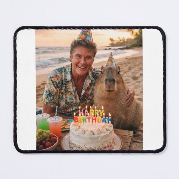 Item preview, David hasselhoff capybara beach capybaras animal pet nature meme memes funny parody christmas birthday designed and sold by CheeseBlueprint.