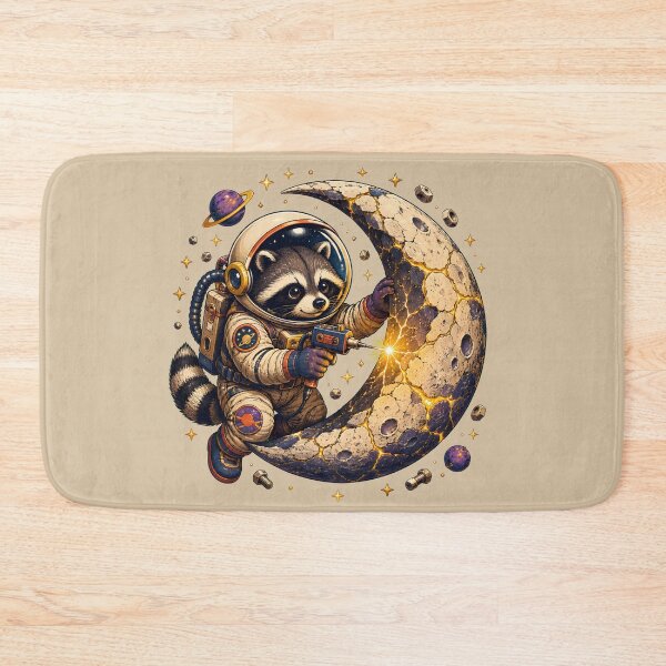 Item preview, Raccoon Moon Mechanic – Cute Astronaut Space Adventure designed and sold by VioVibe.