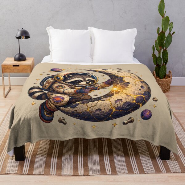 Item preview, Raccoon Moon Mechanic – Cute Astronaut Space Adventure designed and sold by VioVibe.
