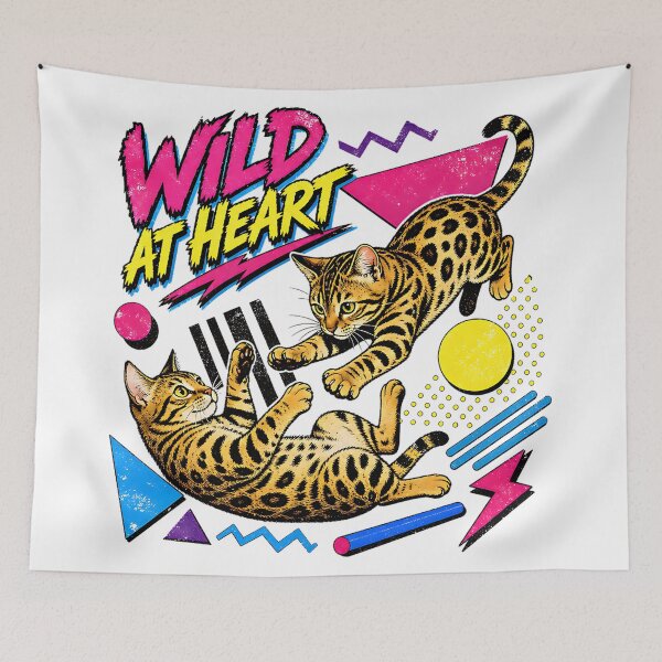 Item preview, Wild at Heart – 90s Memphis Style Bengal Cats designed and sold by Bengoer18.
