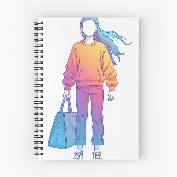 Item preview, Modern woman with colorful hair and clothes designed and sold by Mianku | Für das Leben.