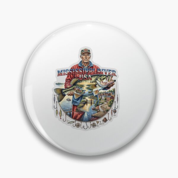 Item preview, Mississippi River USA Fishing Sticker designed and sold by Imaginarium of Chaos falcon88 .