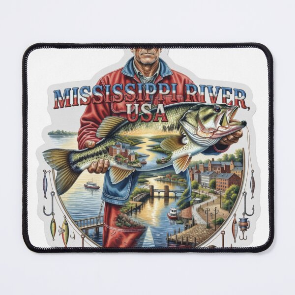 Item preview, Mississippi River USA Fishing Sticker designed and sold by Imaginarium of Chaos falcon88 .