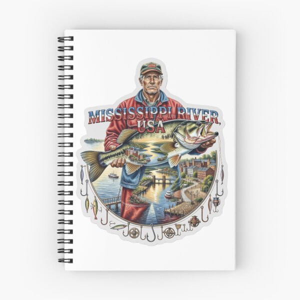 Item preview, Mississippi River USA Fishing Sticker designed and sold by Imaginarium of Chaos falcon88 .
