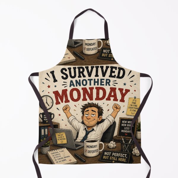 Item preview, I Survived Another Monday – Funny Office Work Humor designed and sold by SlanPOD.