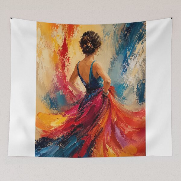 Item preview, Vibrant Dancer in Motion – Abstract Impasto Oil Painting designed and sold by Arts121.
