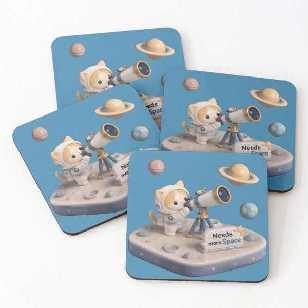 Item preview, Needs More Space – Astronaut Cat Astronomy Sticker designed and sold by ManggaeJM.