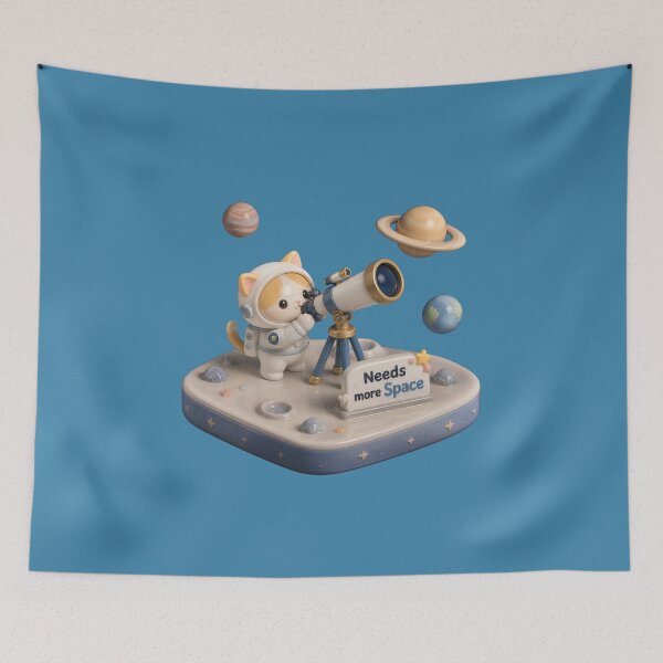 Item preview, Needs More Space – Astronaut Cat Astronomy Sticker designed and sold by ManggaeJM.
