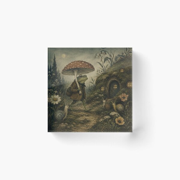 Item preview, Mushroom Umbrella - Cottage Woodland Frog designed and sold by bapupa.