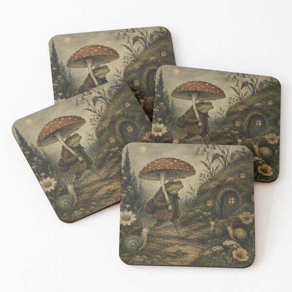 Item preview, Mushroom Umbrella - Cottage Woodland Frog designed and sold by bapupa.