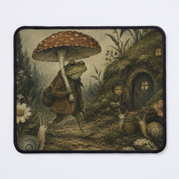 Item preview, Mushroom Umbrella - Cottage Woodland Frog designed and sold by bapupa.