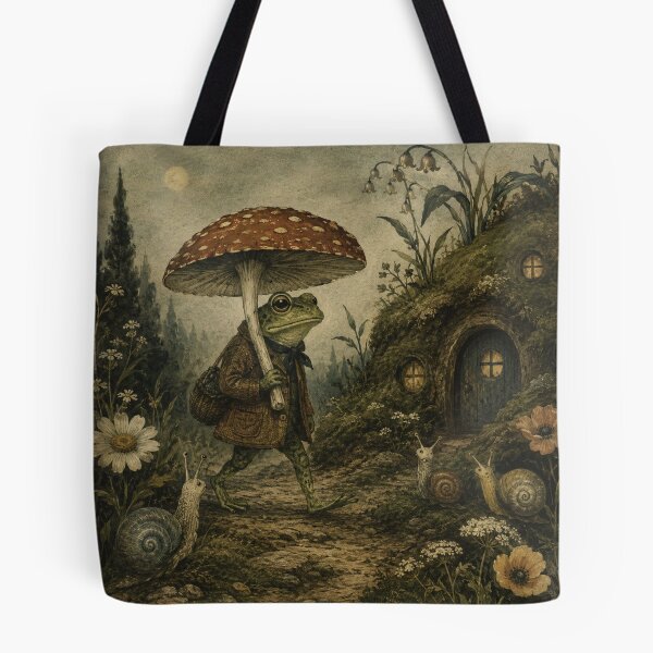 Item preview, Mushroom Umbrella - Cottage Woodland Frog designed and sold by bapupa.
