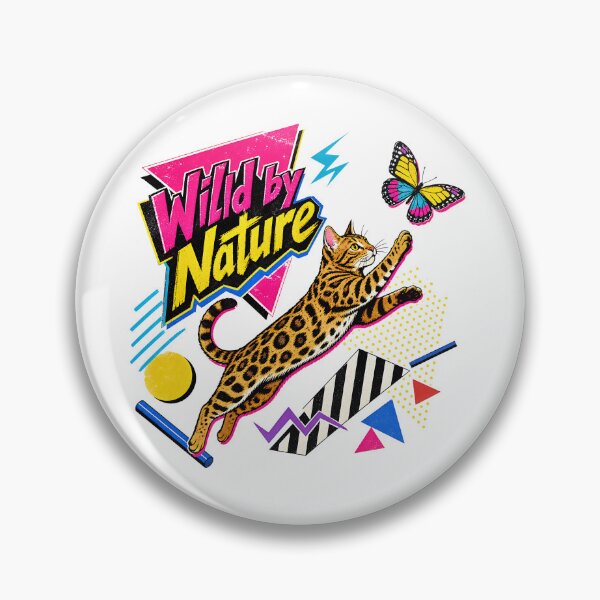 Item preview, Wild by Nature – 90s Pop Art Bengal Cat & Butterfly designed and sold by Bengoer18.
