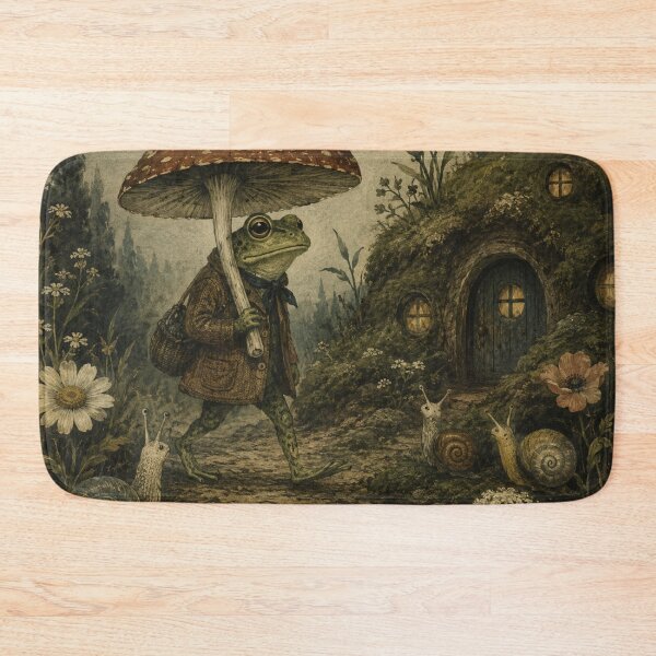 Item preview, Mushroom Umbrella - Cottage Woodland Frog designed and sold by bapupa.