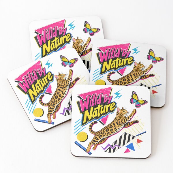 Item preview, Wild by Nature – 90s Pop Art Bengal Cat & Butterfly designed and sold by Bengoer18.
