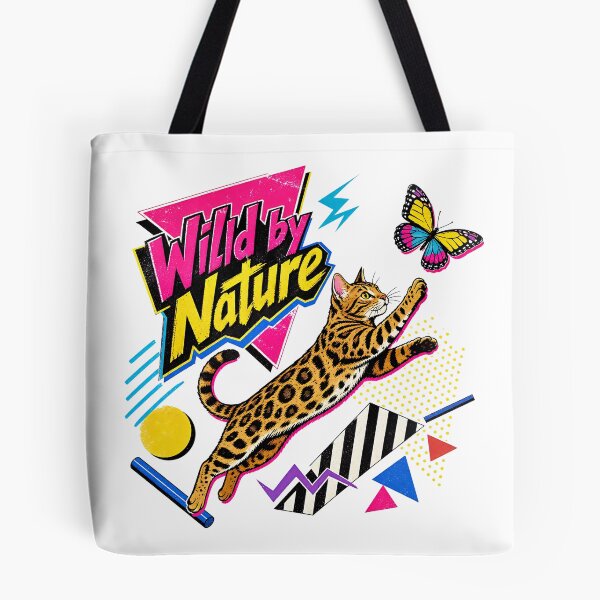 Item preview, Wild by Nature – 90s Pop Art Bengal Cat & Butterfly designed and sold by Bengoer18.