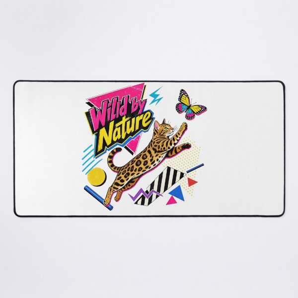 Item preview, Wild by Nature – 90s Pop Art Bengal Cat & Butterfly designed and sold by Bengoer18.