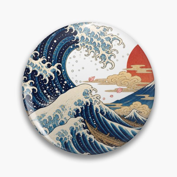 Artikelvorschau, Traditioneller japanischer Ukiyo-e-Druck mit Meereswellenmotiv entworfen und verkauft von meow906.