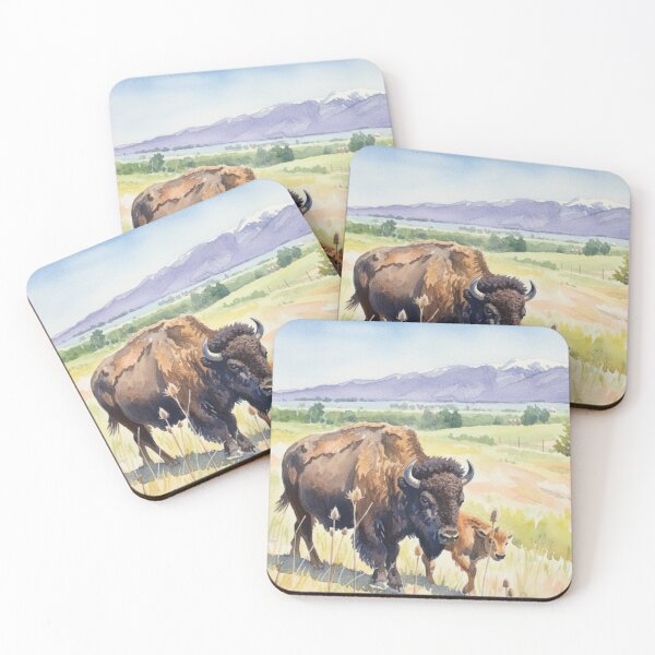 Item preview, Bison and Calf, Montana designed and sold by Pinkgnomie.