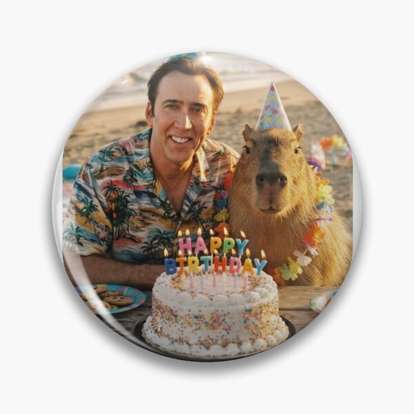 Item preview, Nicolas cage capybara beach capybaras animal pet nature meme memes funny parody christmas birthday  designed and sold by CheeseBlueprint.