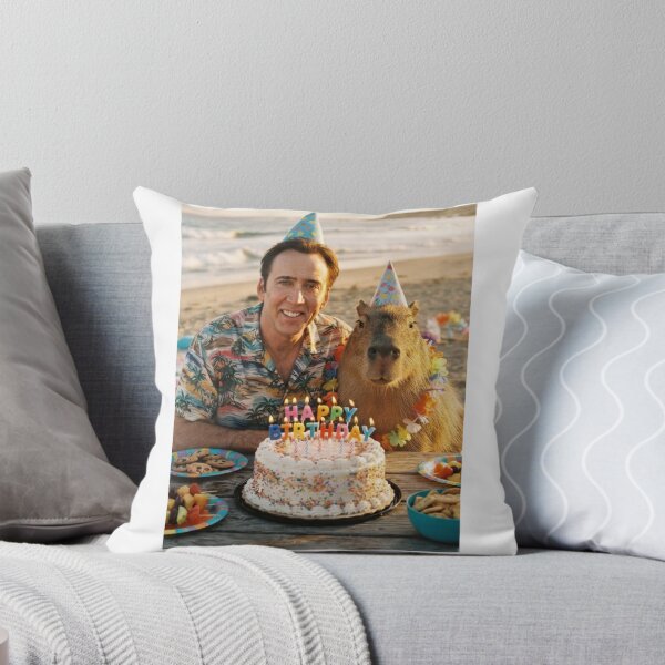 Item preview, Nicolas cage capybara beach capybaras animal pet nature meme memes funny parody christmas birthday  designed and sold by CheeseBlueprint.