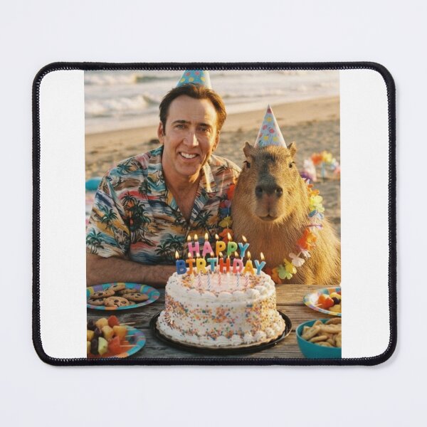 Item preview, Nicolas cage capybara beach capybaras animal pet nature meme memes funny parody christmas birthday designed and sold by CheeseBlueprint.