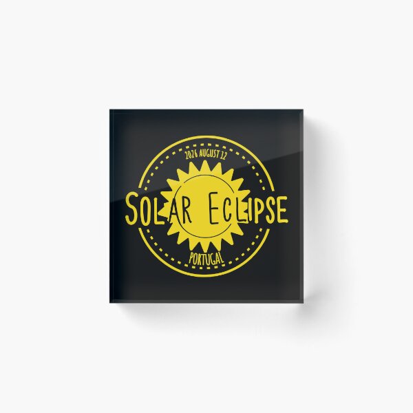 Item preview, Portugal 2026 august 12 Solar Eclipse yellow color design designed and sold by EmeraldeaArt.