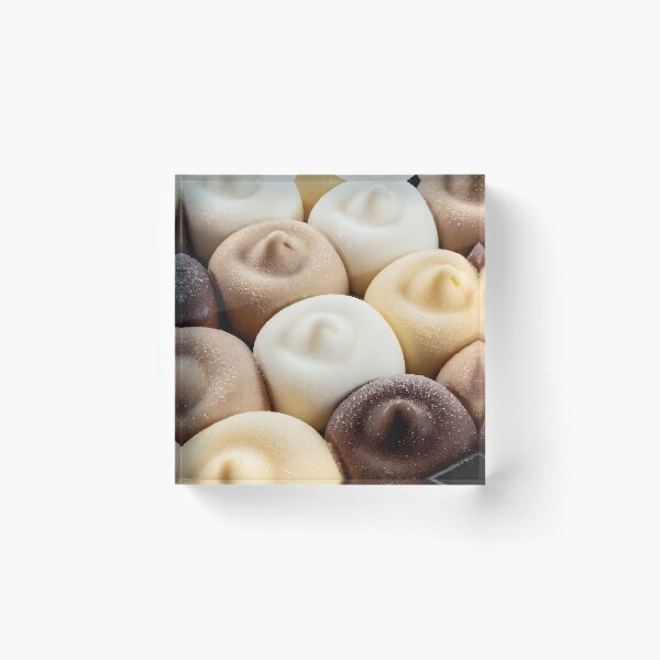 Item preview, Gourmet Ice Cream Scoops in Ceramic Bowl Photography | Beach Ocean Background Kitchen Wall Art | Summer Dessert Canvas Print | Creamy Vanilla & Chocolate Poster designed and sold by SergioMiklos.