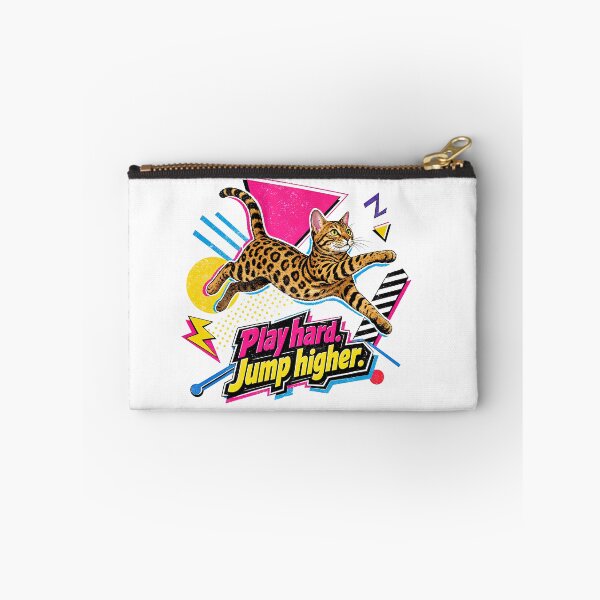 Item preview, Play Hard Jump Higher – 90s Memphis Bengal Cat designed and sold by Bengoer18.