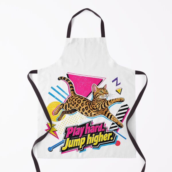 Item preview, Play Hard Jump Higher – 90s Memphis Bengal Cat designed and sold by Bengoer18.